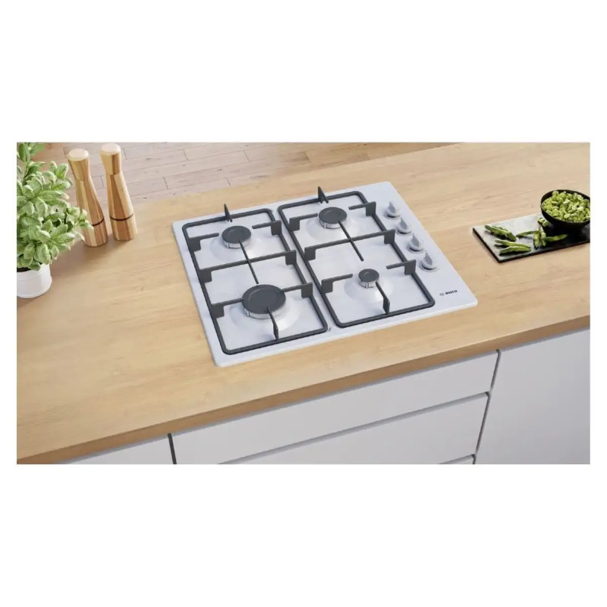 Bosch Serie 2 Built-In 4-Burner Gas Hob, PBP6C5K60M (54 x 58 x 5.4 cm)