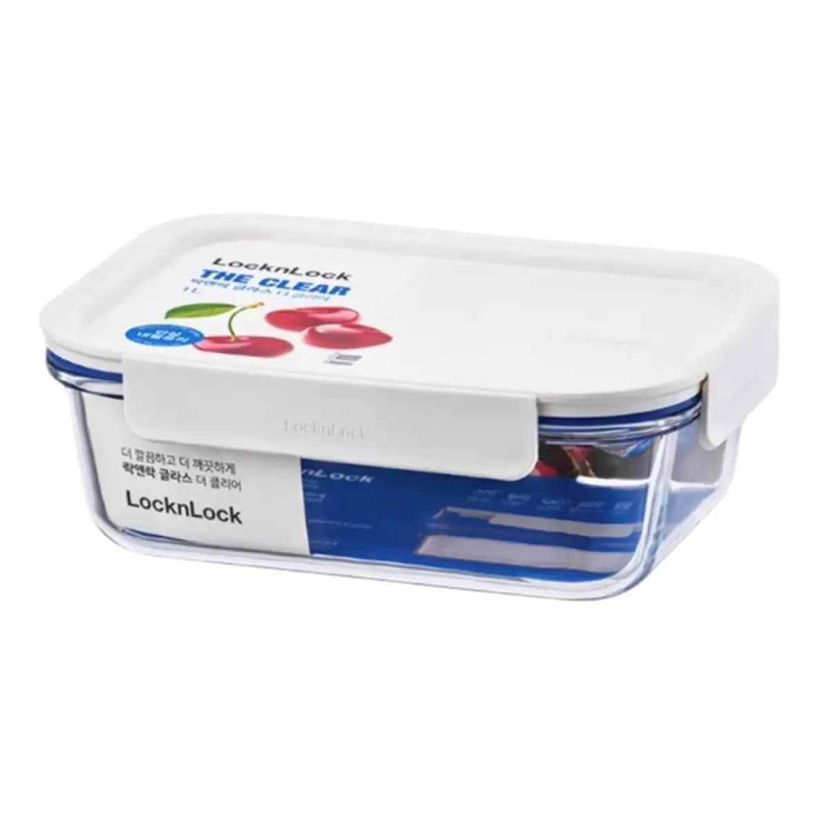 Lock & Lock The Clear Glass Square Food Container (White, 630 ml)