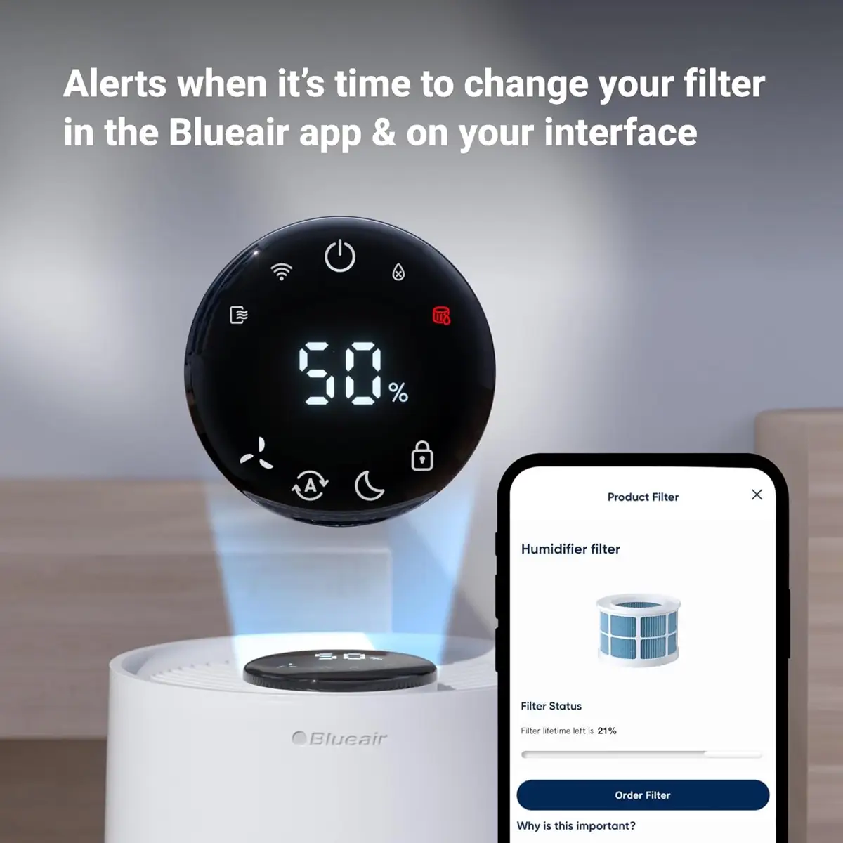فلتر فتيل بديل متوافق مع مرطب H35i InvisibleMist™