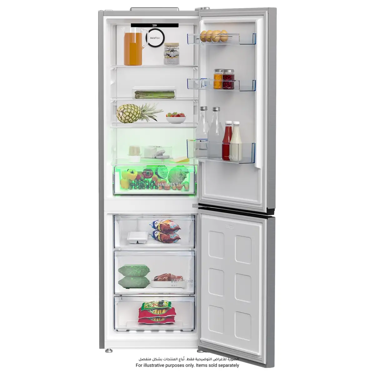 Beko Freestanding Bottom Mount Refrigerator, RDNE400CS (366 L)