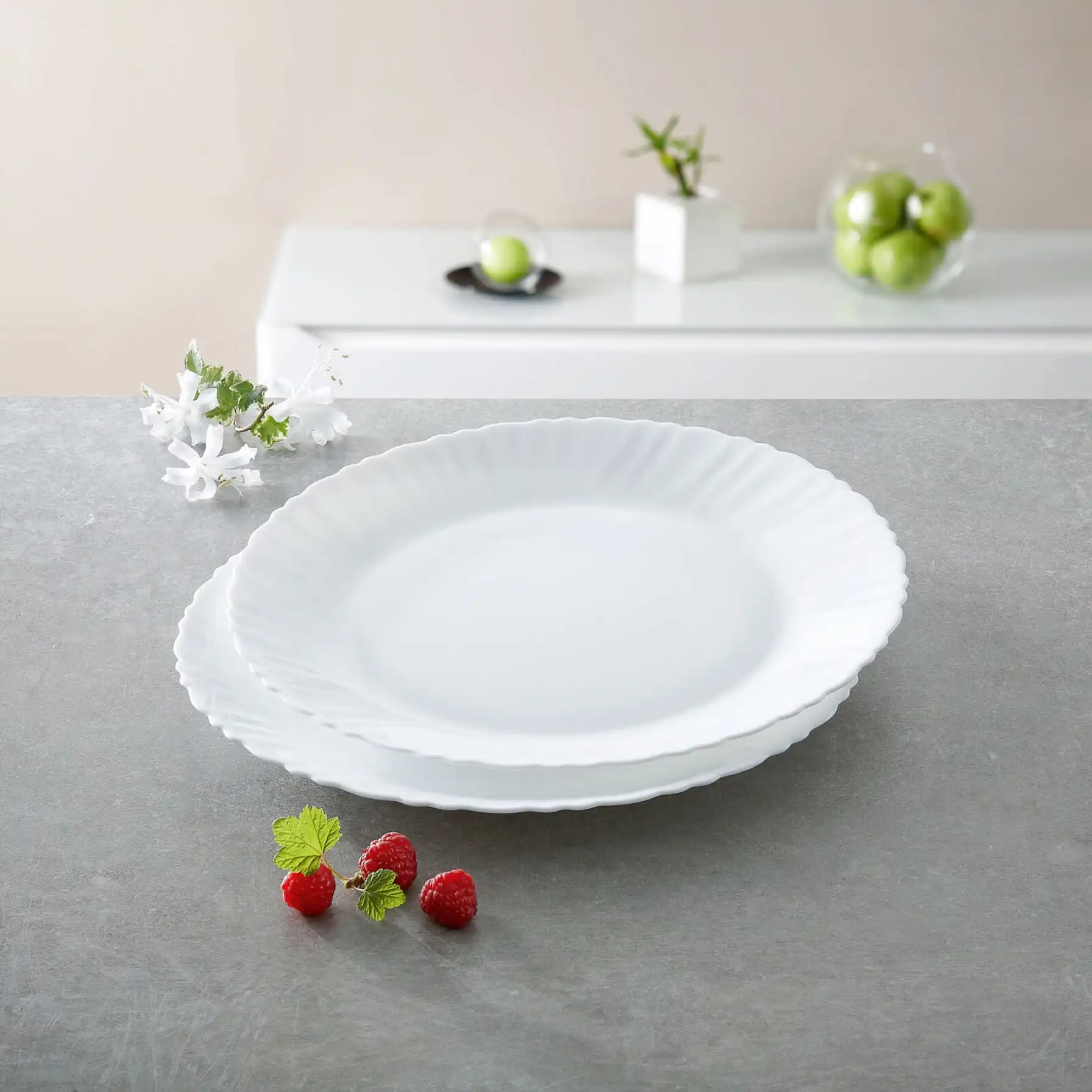 Living Space Feston Opal Dinner Plate (25 cm, White)