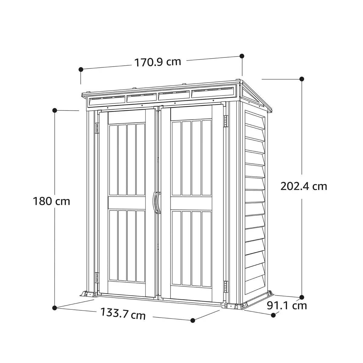 Duramax Aluminium & Vinyl Plastic Storage Shed (Ivory, 171 x 92 x 202 cm)