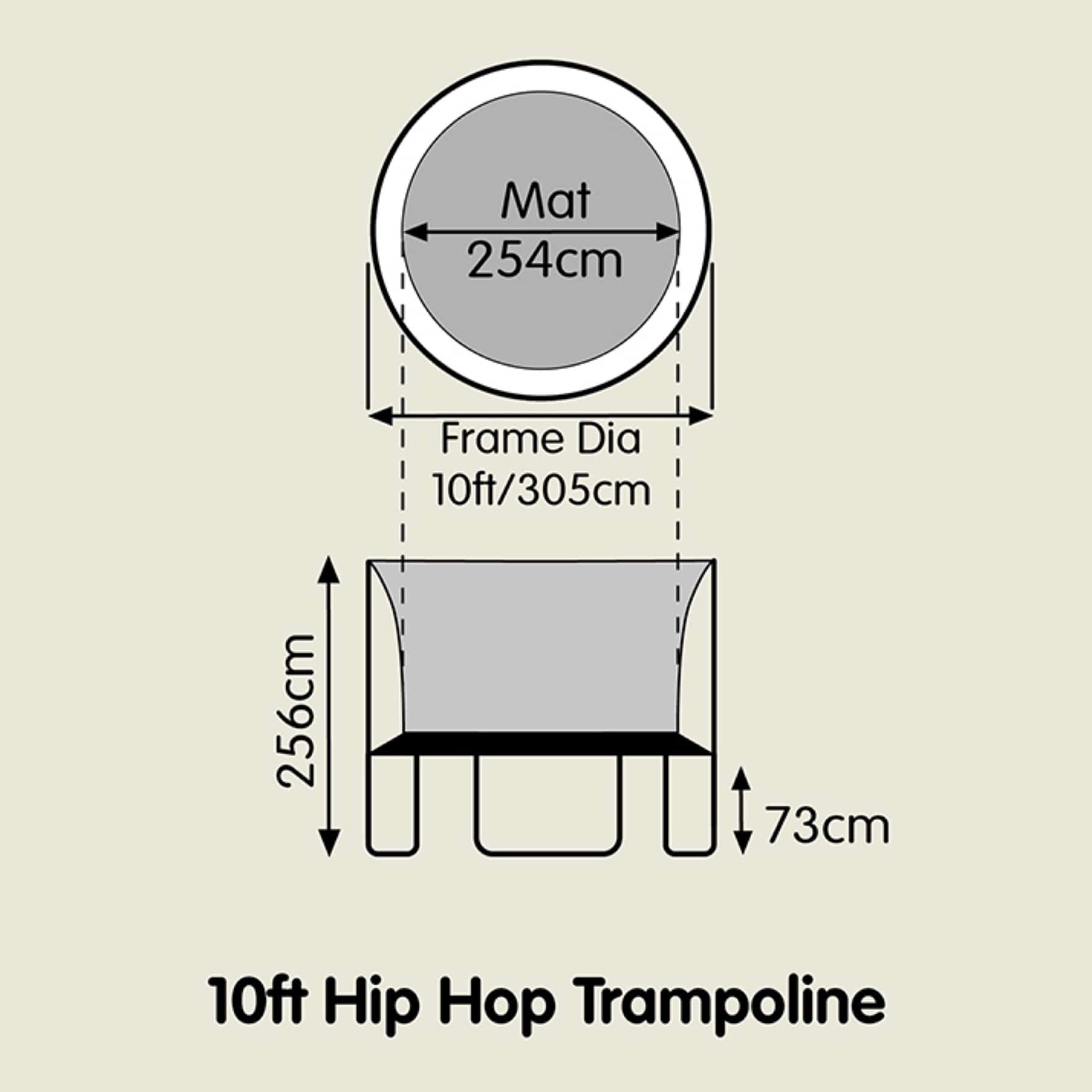 Mookie Kids Hip Hop Trampoline (305 x 305 x 256 cm)