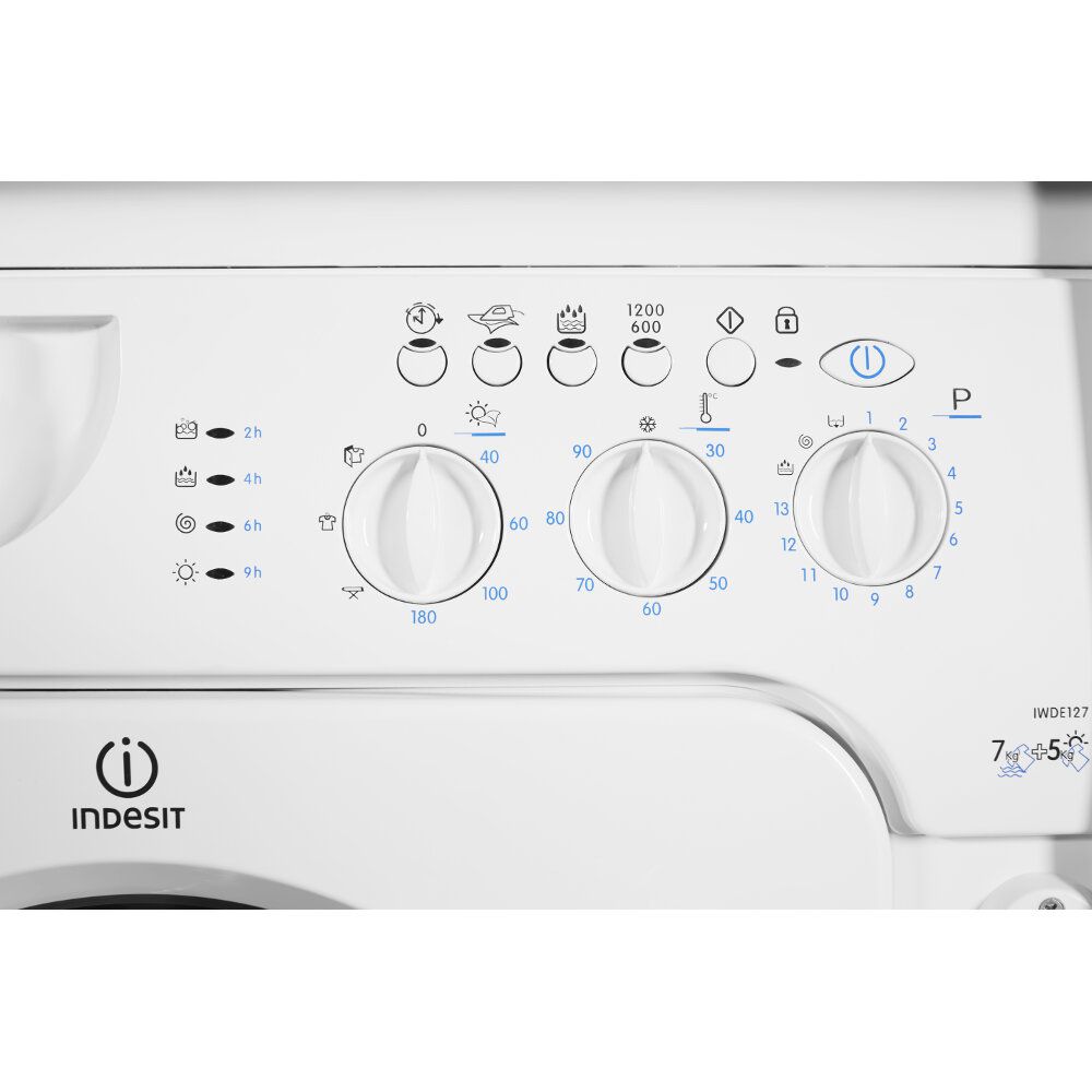 Indesit 6 Kg Built-In Front Load Washer/Dryer, IWDE127 (5 kg dry, 1200rpm)