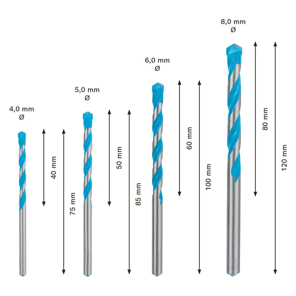 Bosch MultiConstruction Drill Bit Set, CYL-9MCB (4-5-6-8 mm, 4 Pc.)