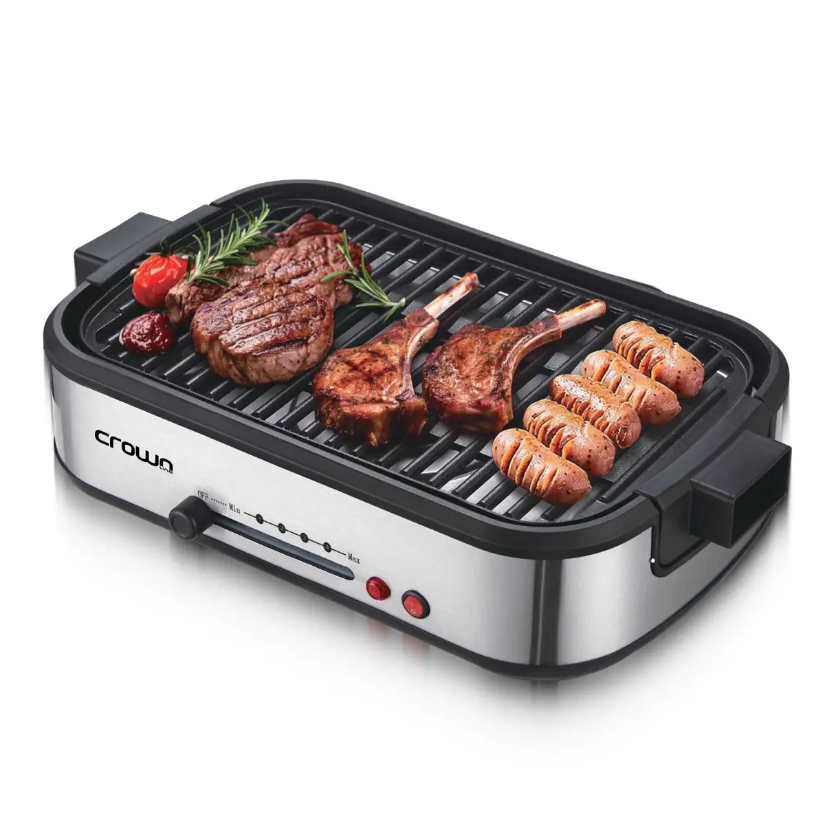 Crownline Smokeless Grill W/Tempered Glass Lid, GR-440 (1800 W)