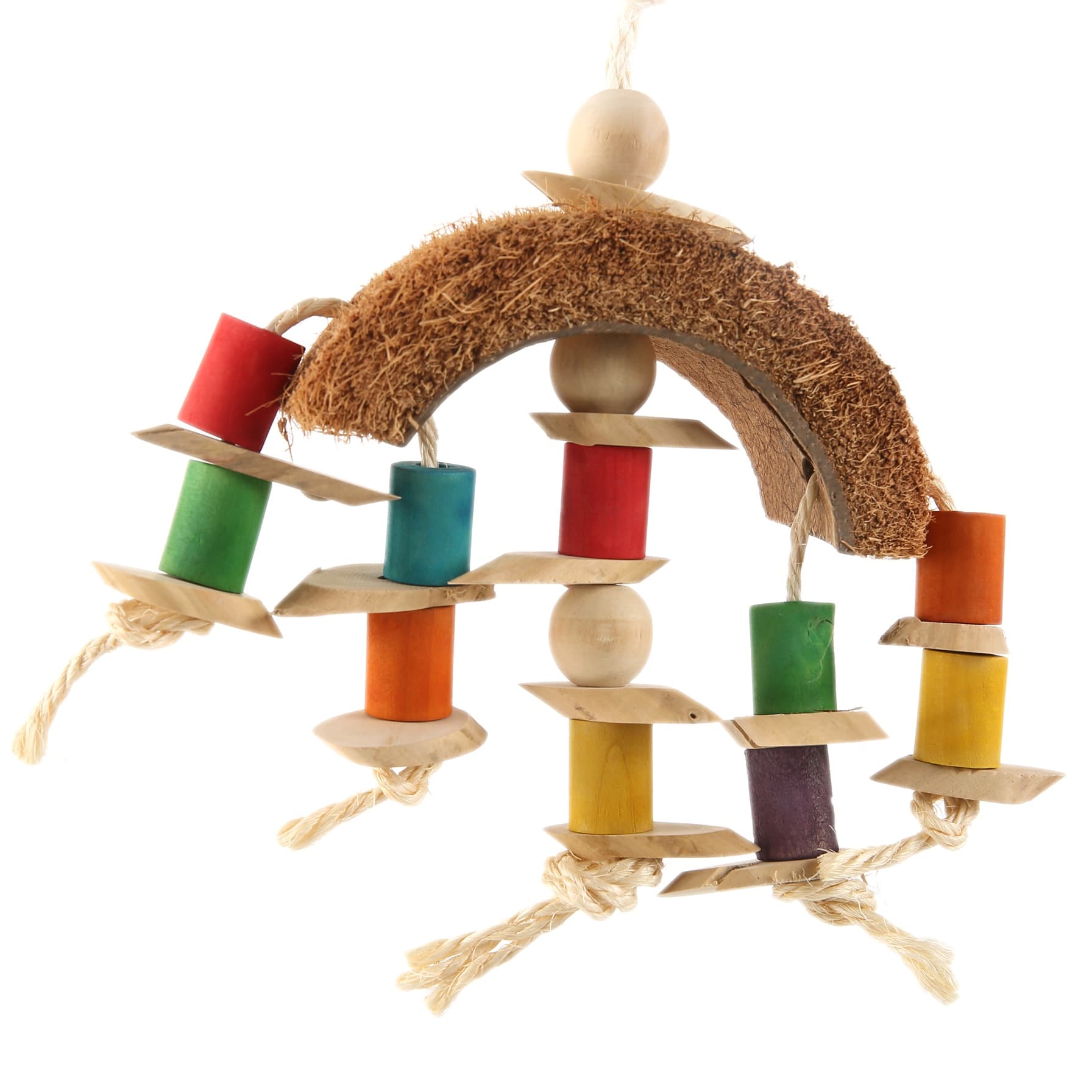 Coollapet Coconut Rainbow Bird Toy (14 x 2 x 10 cm)