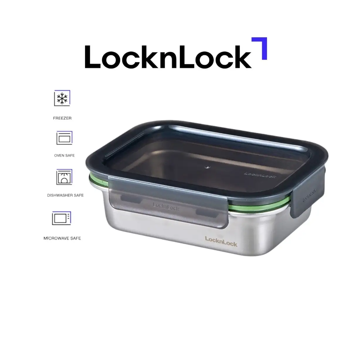 Lock & Lock Stainless Steel Stackable Rectangle Food Container (600 ml)