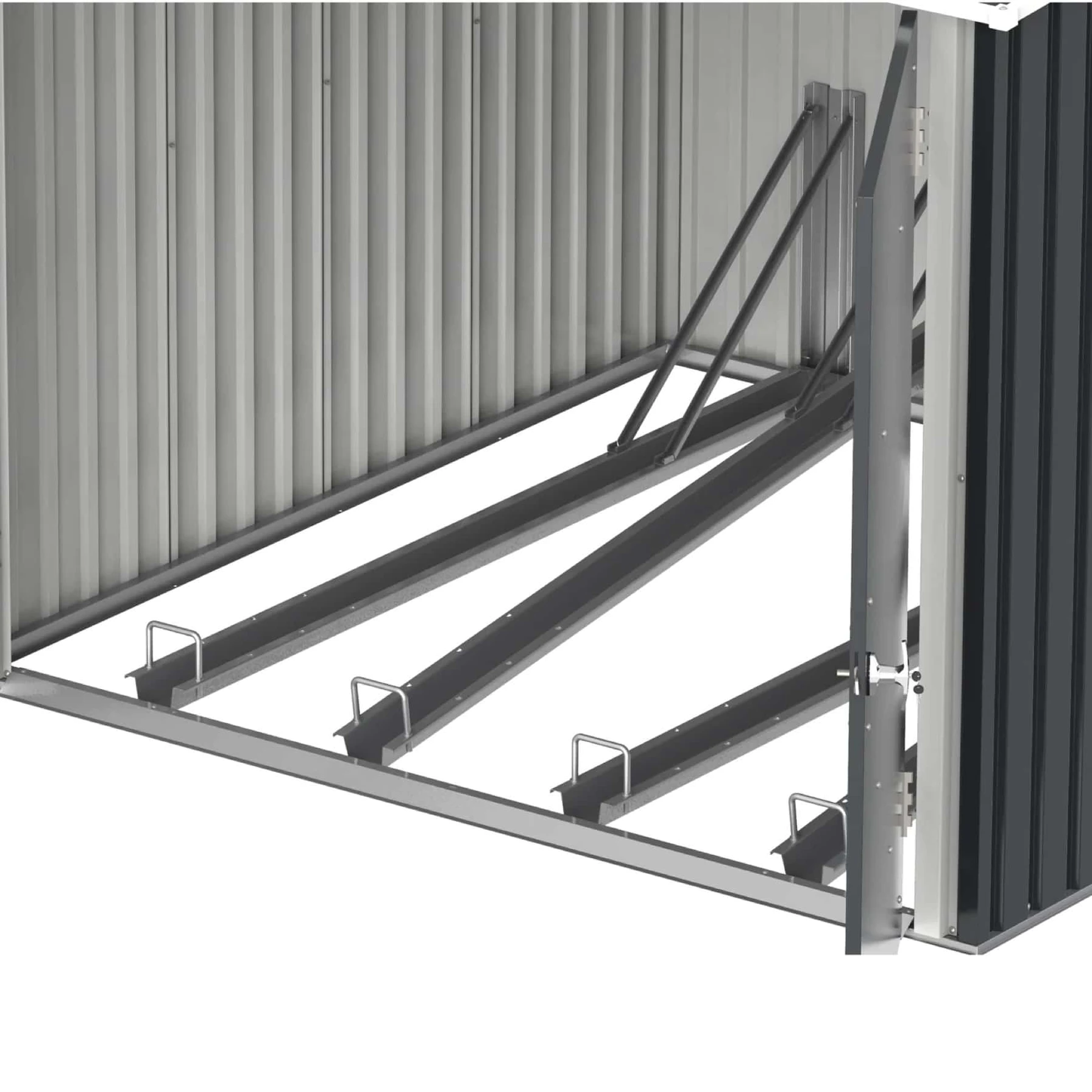 Cosmoplast Steel Bike Shed W/Racks (203 x 202 x 162.5 cm, Anthracite)