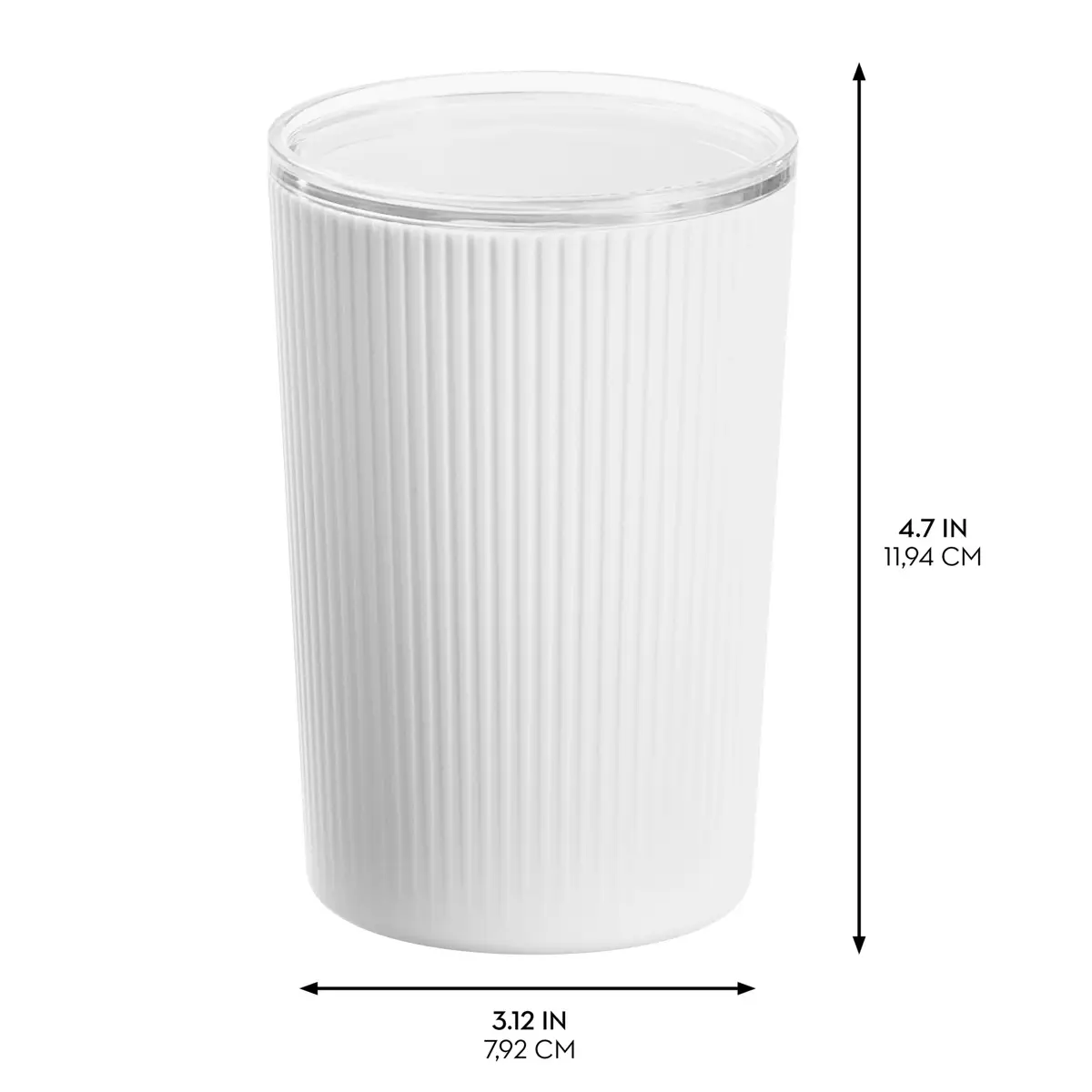 Interdesign Fluted Plastic Canister (8 x 8 x 11.4 cm, White)
