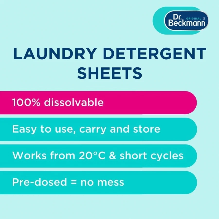 Dr. Beckmann Magic Leaves Universal Laundry Detergent Sheets Pack (25 Pc.)