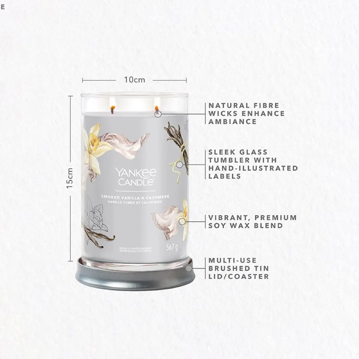 Yankee Candle Signature Vanilla & Cashmere Fragrance Large Candle (570 g)