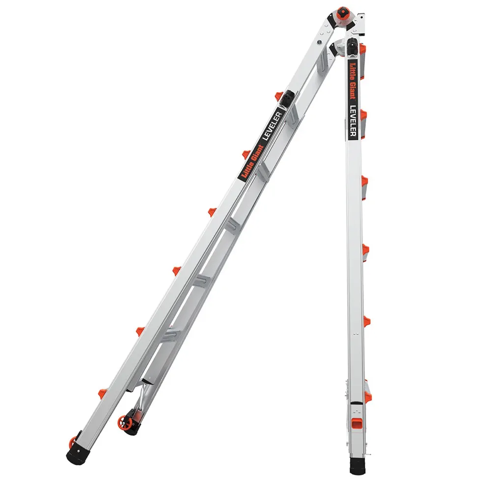 Little Giant Aluminum Multi-Position Extension Ladder W/Ratchet Leg Levelers (7.9 m)