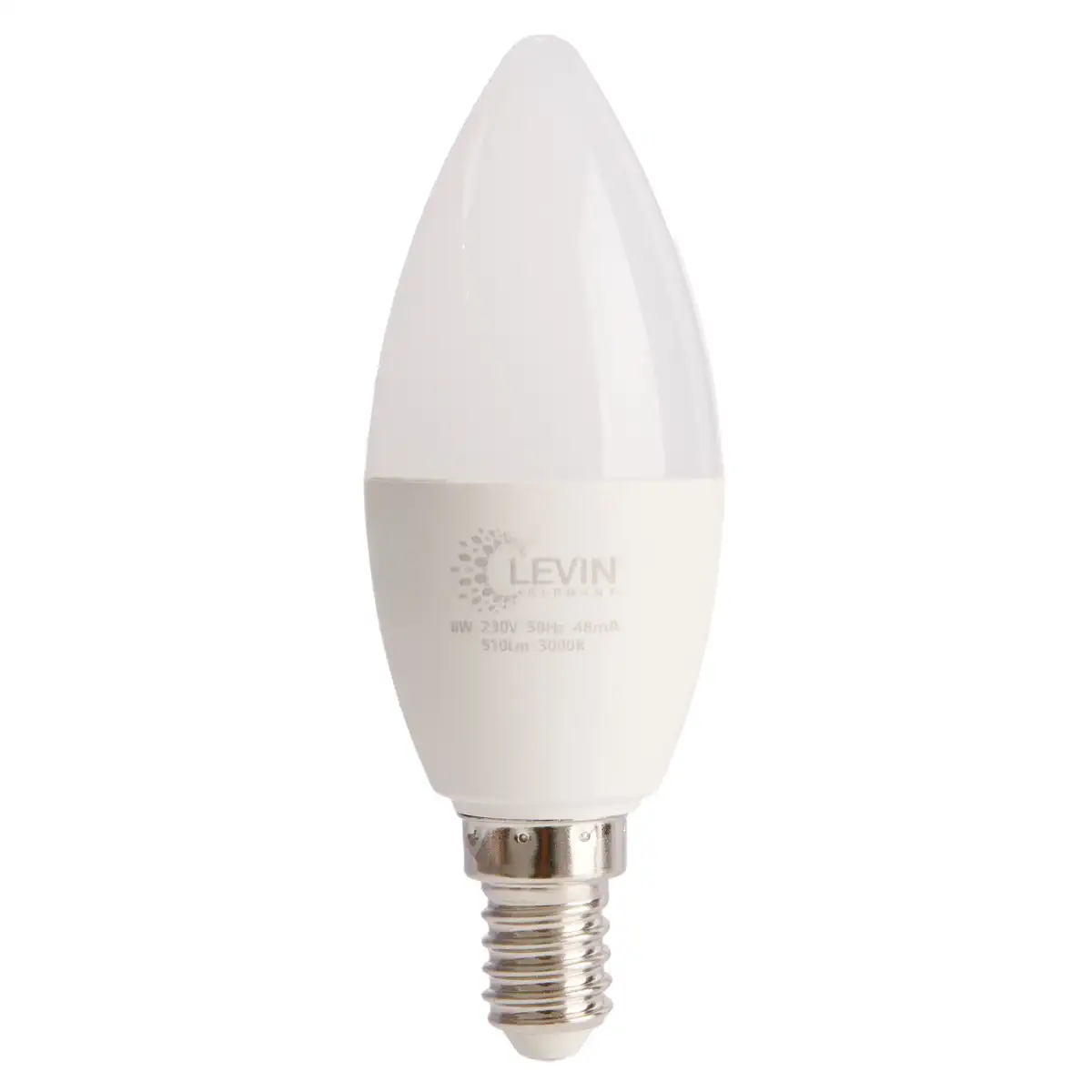 لمبات ليفين LED C37 شمعة (6 واط، أبيض دافئ، 6 قطع، قاعدة E14)