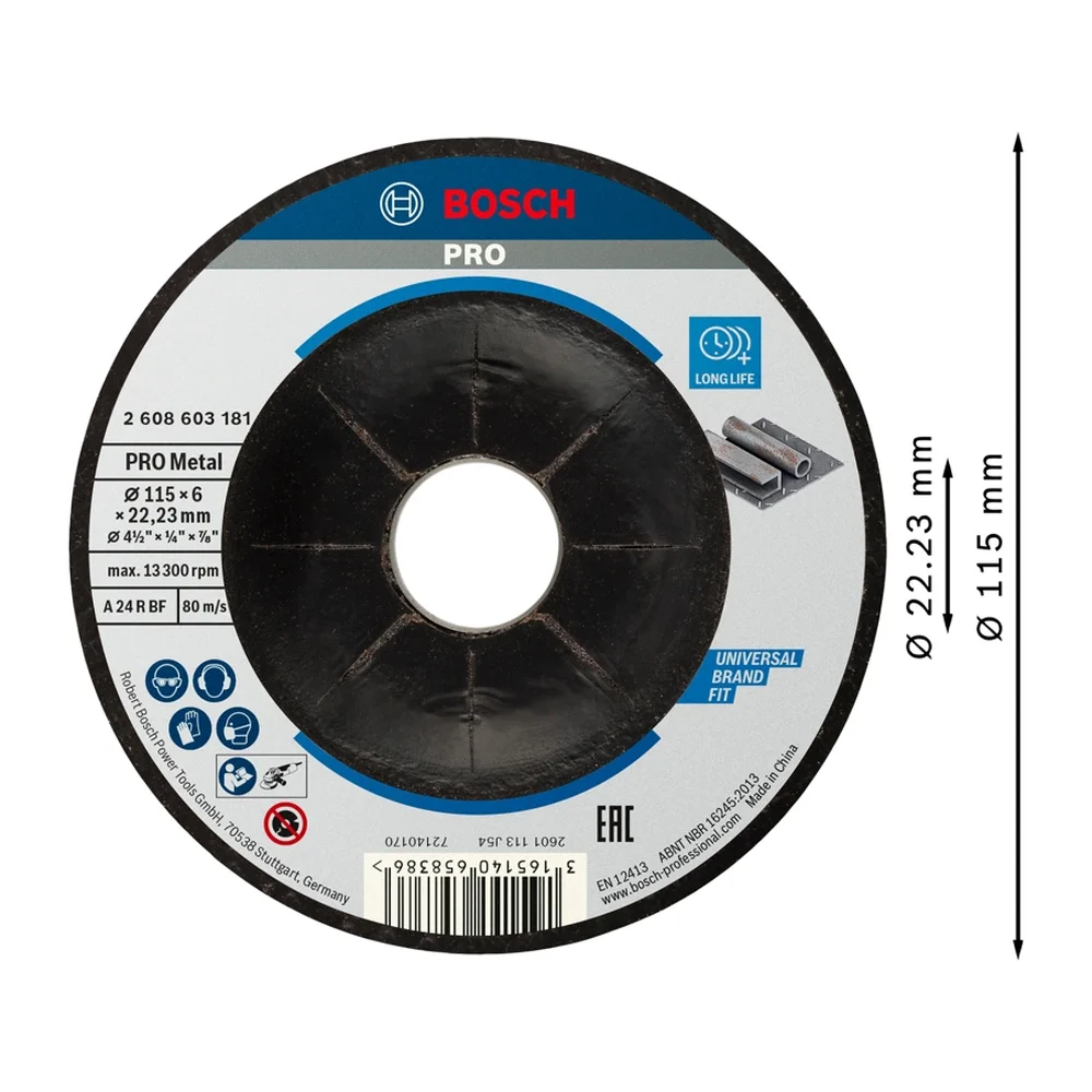 Bosch Metal Grinding Disc (115 x 6 x 22.23 mm)