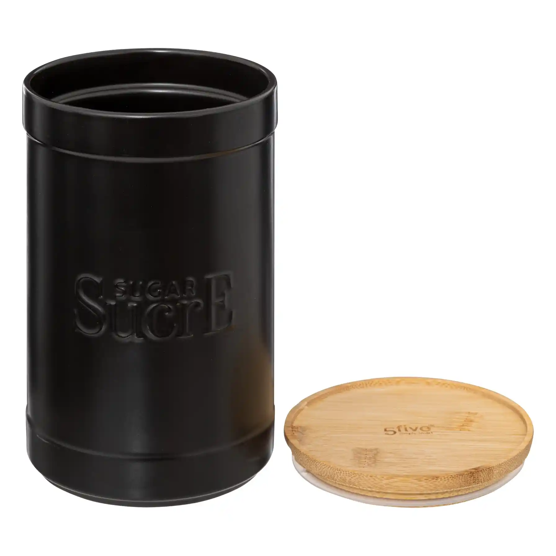 5Five Natureo Stoneware Sugar Box (12.2 x 19.5 cm, Black)