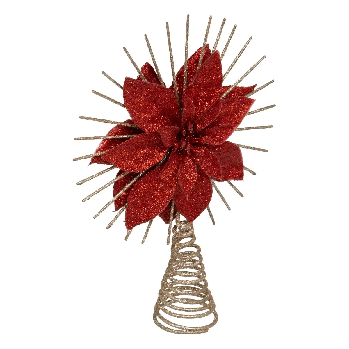 Atmosphera Metal Poinsettia Tree Topper (25 cm, Red)