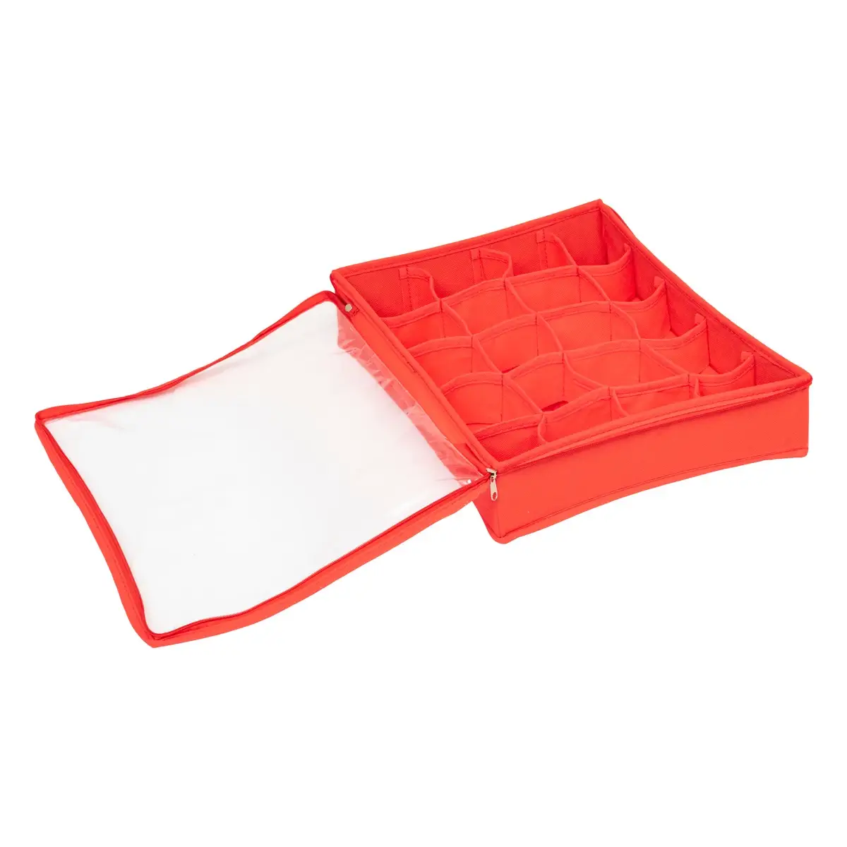 Atmosphera Baubles Storage Box (27 x 7.5 x 35 cm, Red)
