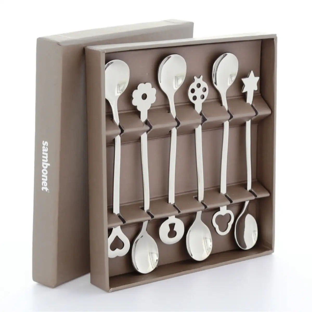 Sambonet Portafortuna Stainless Steel Dessert Spoon Set (6 Pc.)