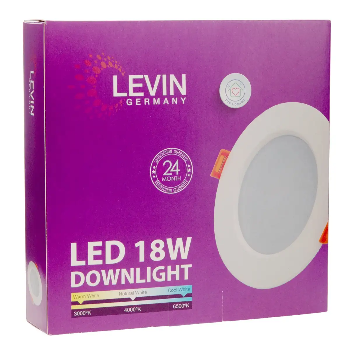 Levin LED Recessed Downlight (18 W, Cool White, 4000 K)