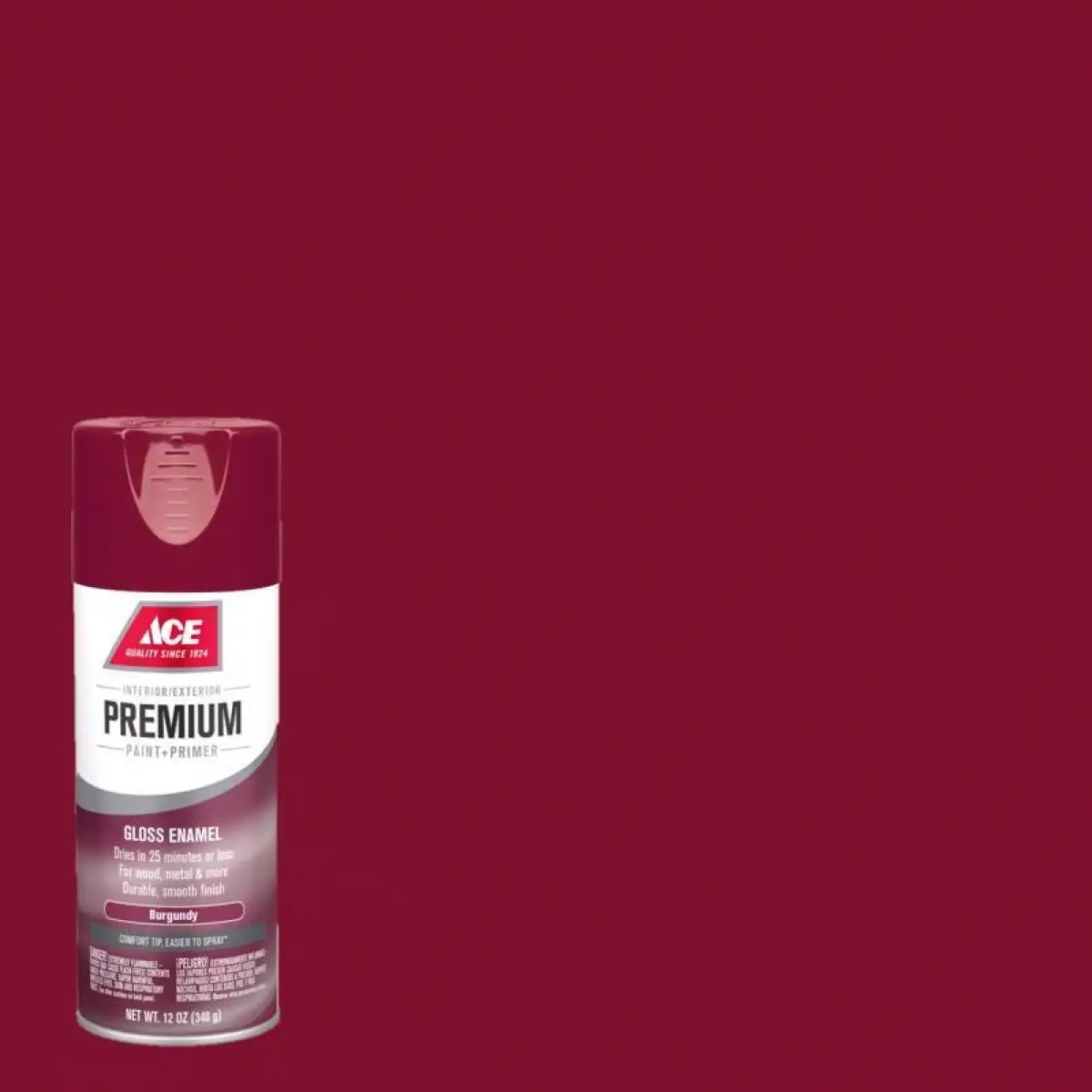 Ace Premium Gloss Burgundy Paint + Primer Enamel Spray 340g