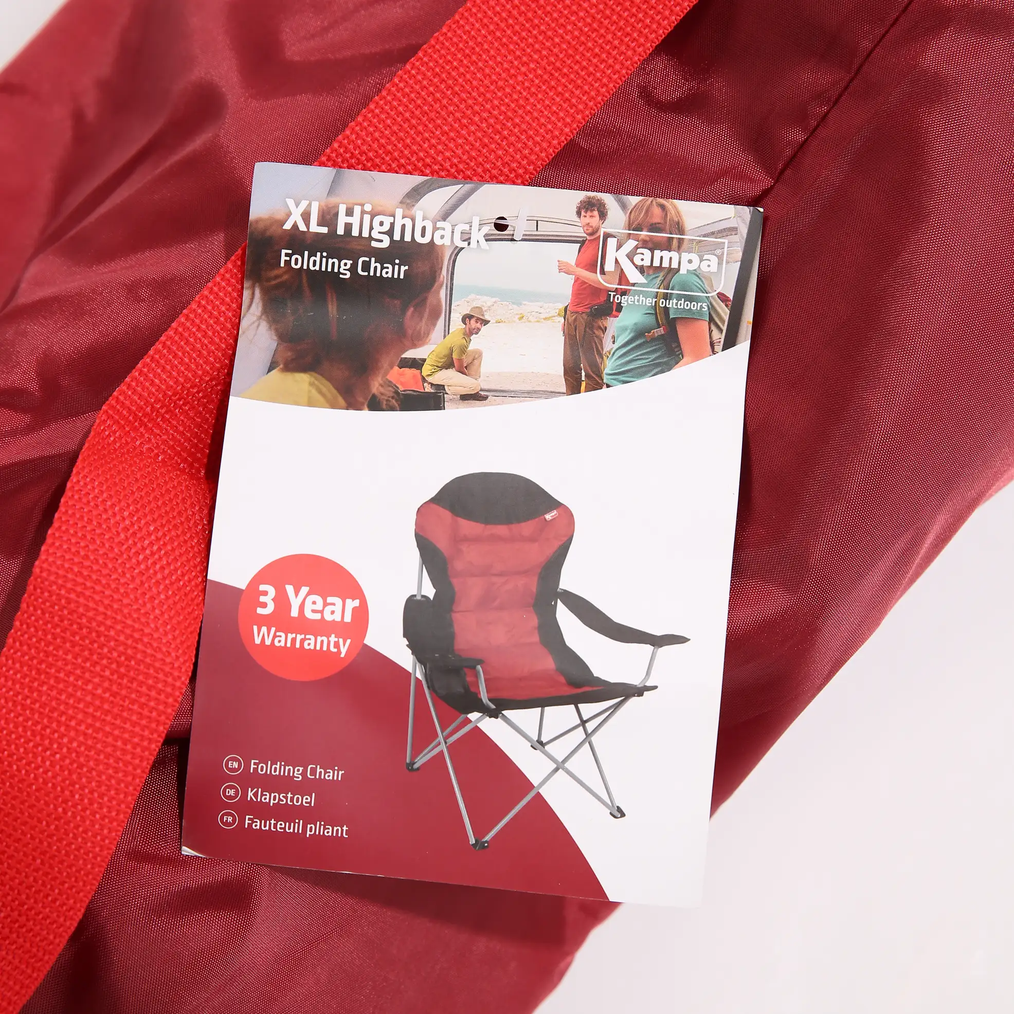 Dometic Kampa XL Folding High Back Chair (56 x 107 x 86 cm, Ember)