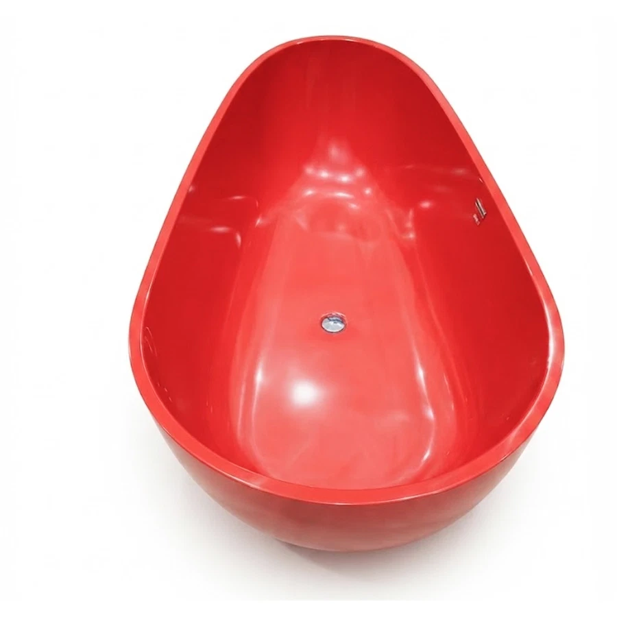 Bold Celin Bathtub Red Polymarble (170 x 85 x 56 cm, Red)