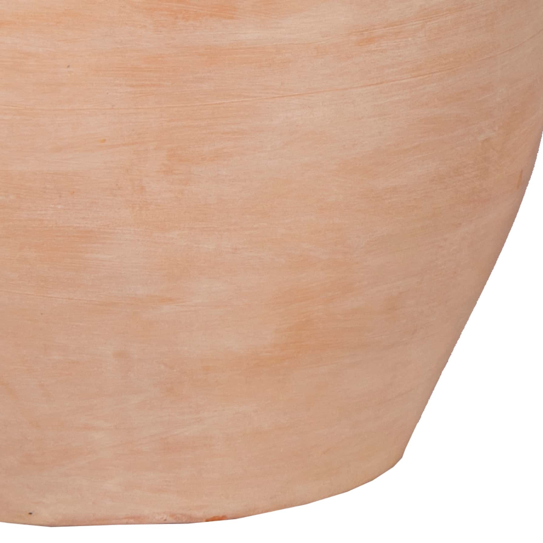 Glazed Terracotta Whitewash Belly Rim Plant Pot Generic (24 x 24 x 20 cm, Small)