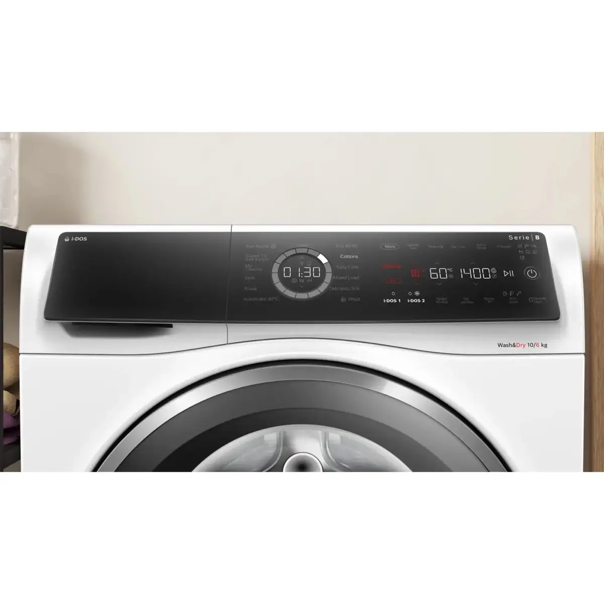 Bosch Series 8 Freestanding 10 Kg Washer Dryer, WNC254A0GC (6 Kg Dry, 1400 RPM)