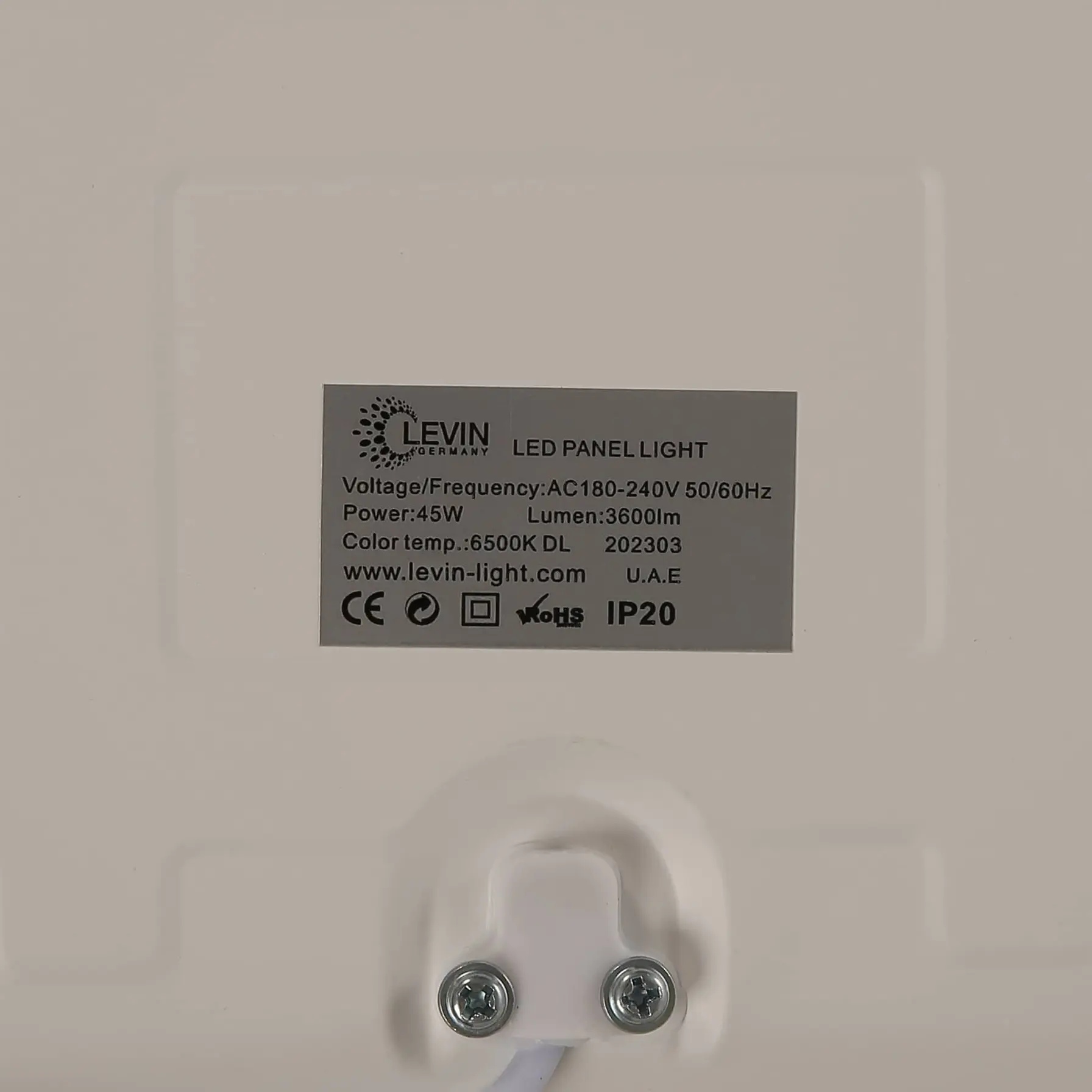 Levin LED Recessed Panel Light (60 x 60 cm, 45 W, Daylight)