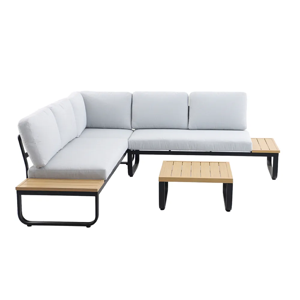 LumaEdge 4-Seater Steel Corner Sofa Set (72 x 225 x 68.5 cm)