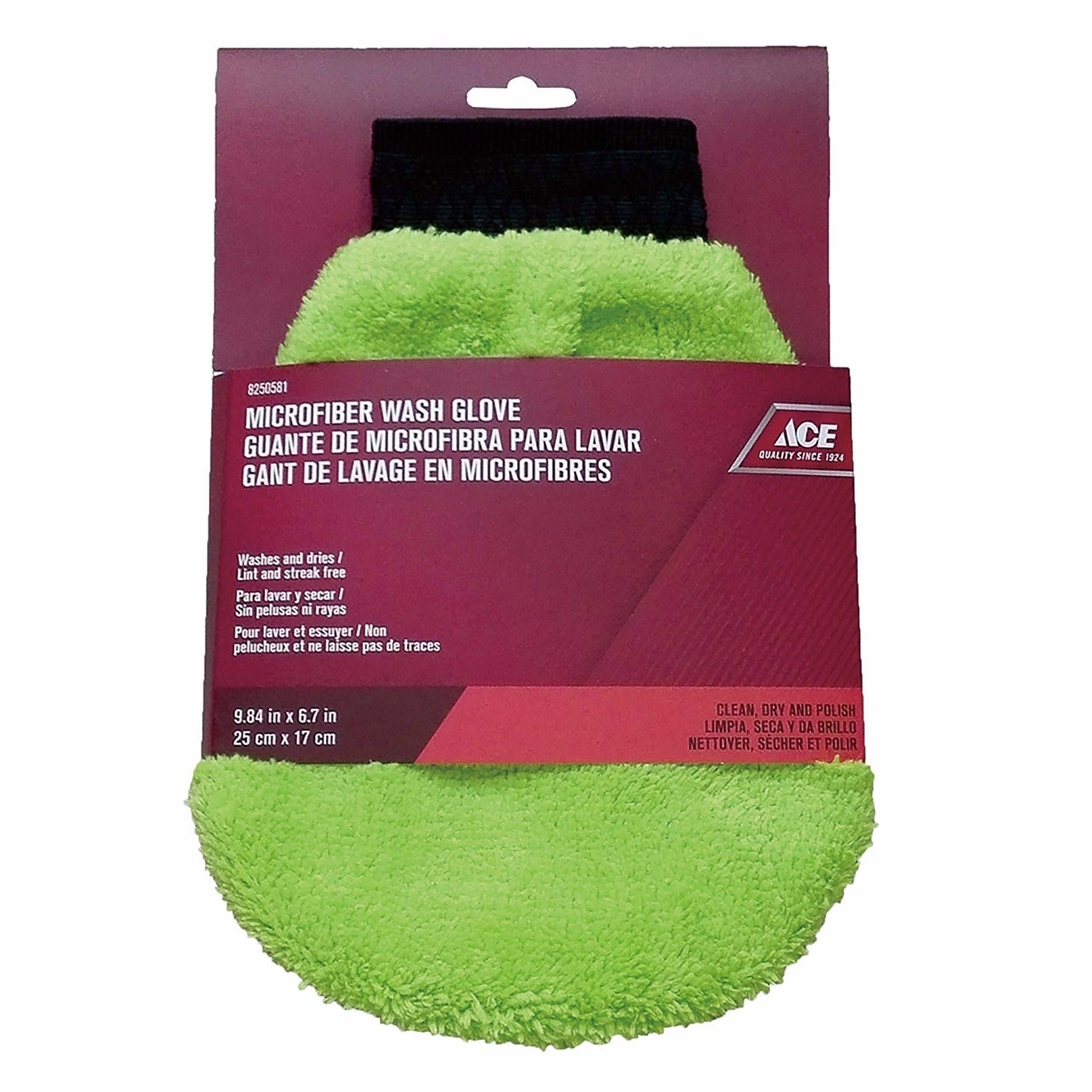 ACE Microfiber Wash Glove (25 x 17 cm, Green)