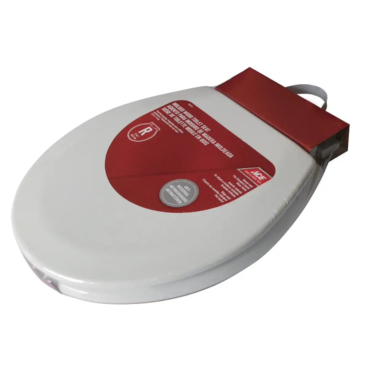 مقعد مرحاض خشبي مكون من أيس مضاد للميكروبات (43.2 سم)