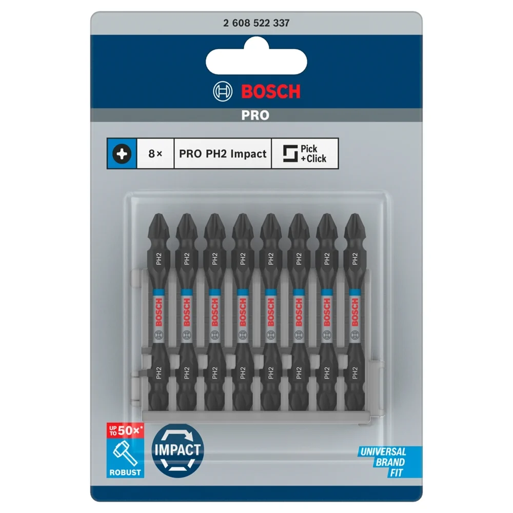 Bosch Double Ended Impact Control Bit Pack, PH2 (8 Pc.)