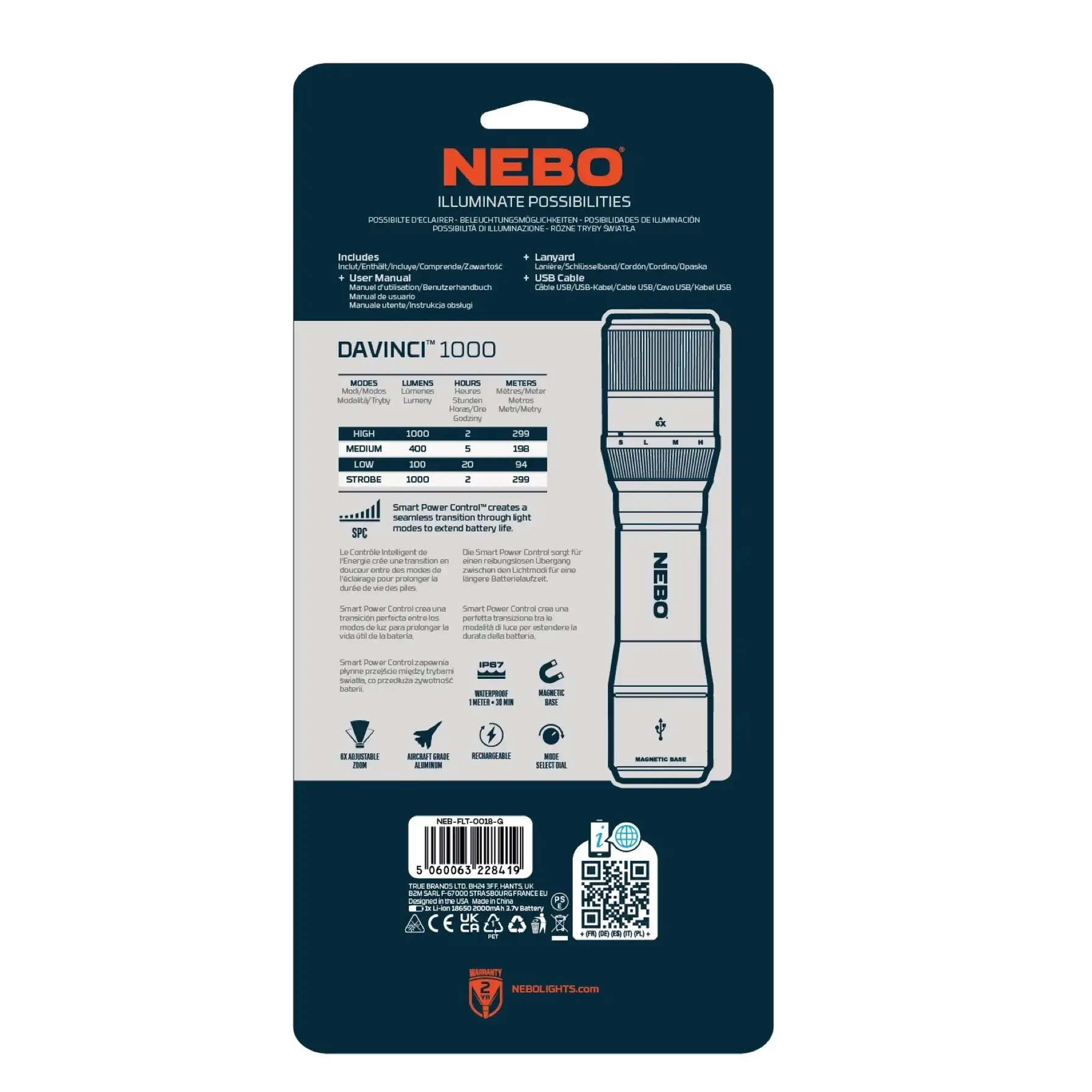 Nebo Davinci 1000 Rechargeable Flashlight (1000 lm)