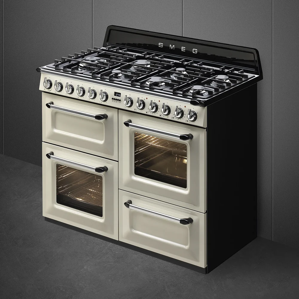 Smeg Victoria Aesthetic Free Standing 7-Burner Combination Gas Cooker W/Multi Chambers Oven, TR4110P1 ( 60 x 110 x 90 cm)