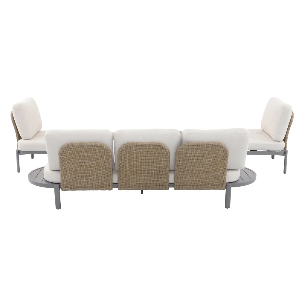 Organic 5-Seater Steel Sofa Set (92.5 x 227 x 71.5 cm)