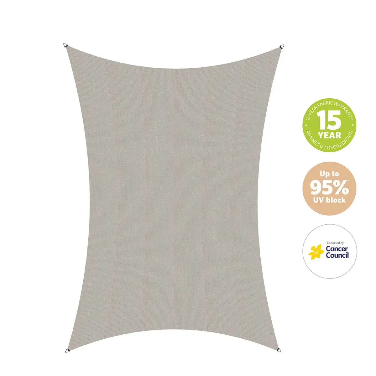 Coolaroo HDPE Commercial Grade Rectangle Shade Sail (500 x 300 cm, Shell)
