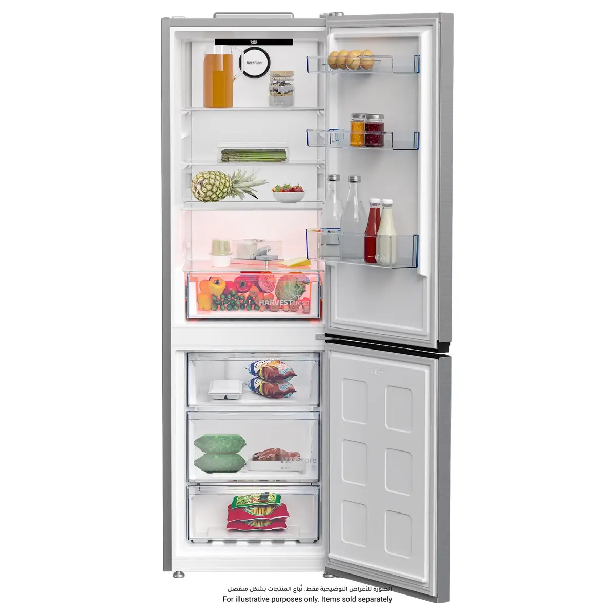 Beko Freestanding Bottom Mount Refrigerator, RDNE400CS (366 L)