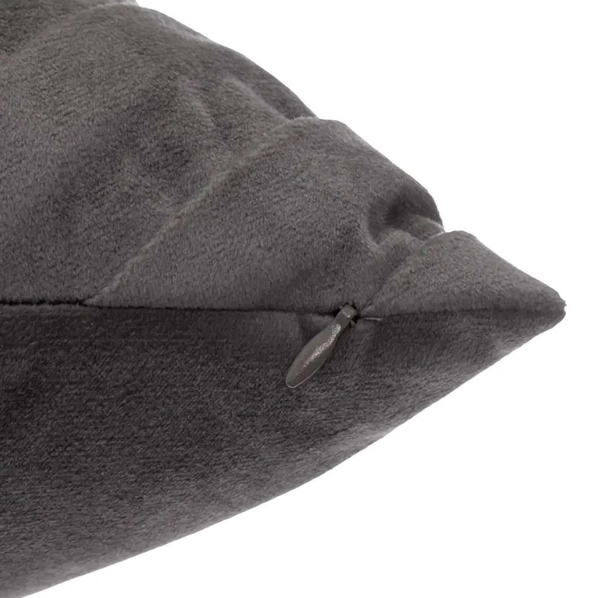 Atmosphera Velvet Pleated Cushion (Dark Gray, 40 x 1 x 40 cm)