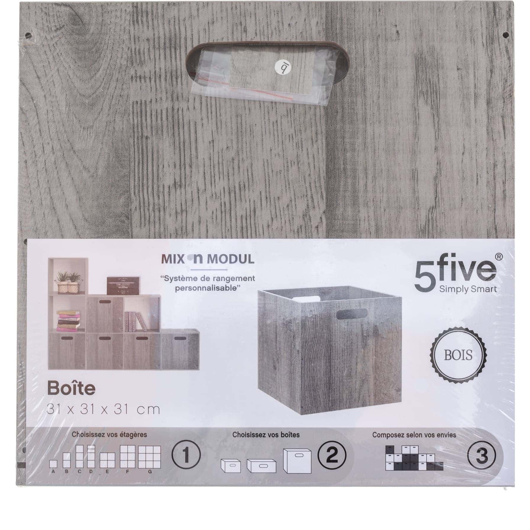 5Five Mix n' Module Wooden Storage Box (30.5 x 30.5 x 30.5 cm) 