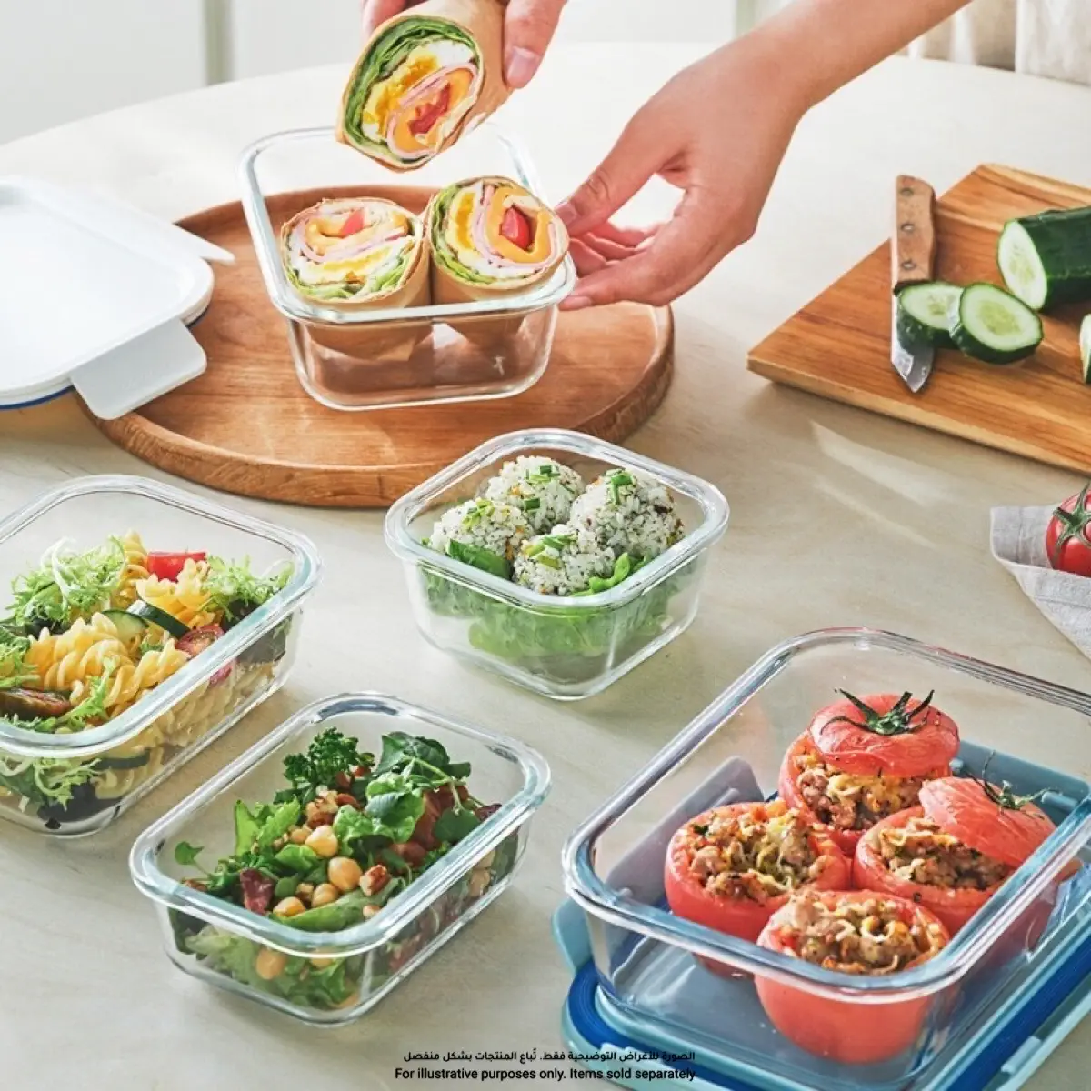Lock & Lock The Clear Glass Square Food Container (Mint, 500 ml)