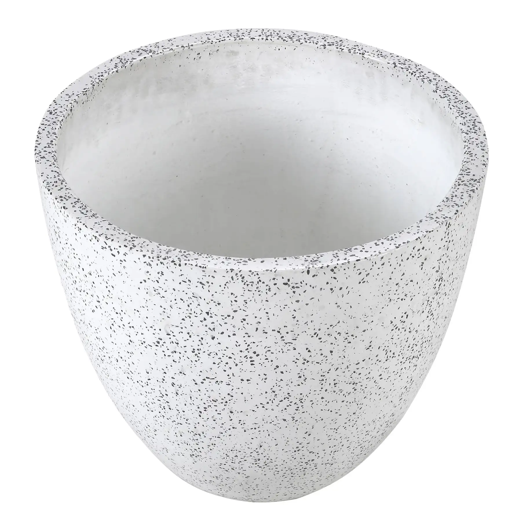 Suab Lagos Fiber Concrete Plant Pot (55 x 55 x 49 cm, White Terrazzo)