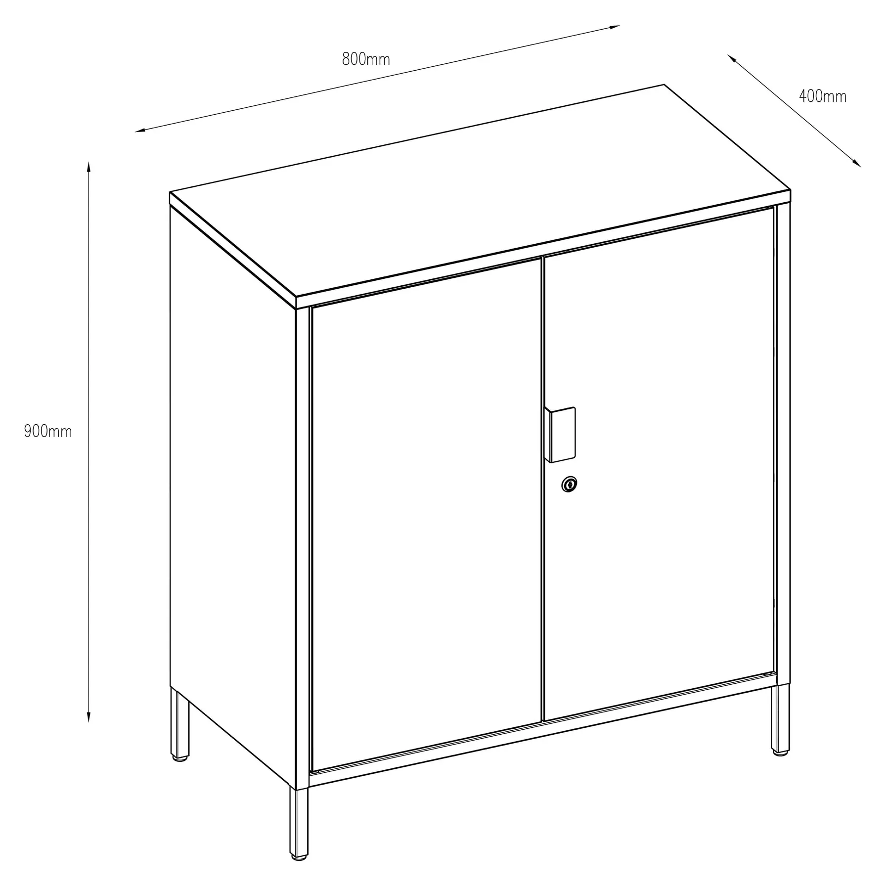 GoodHome Rand Metal Cabinet (40 x 80 x 90 cm)