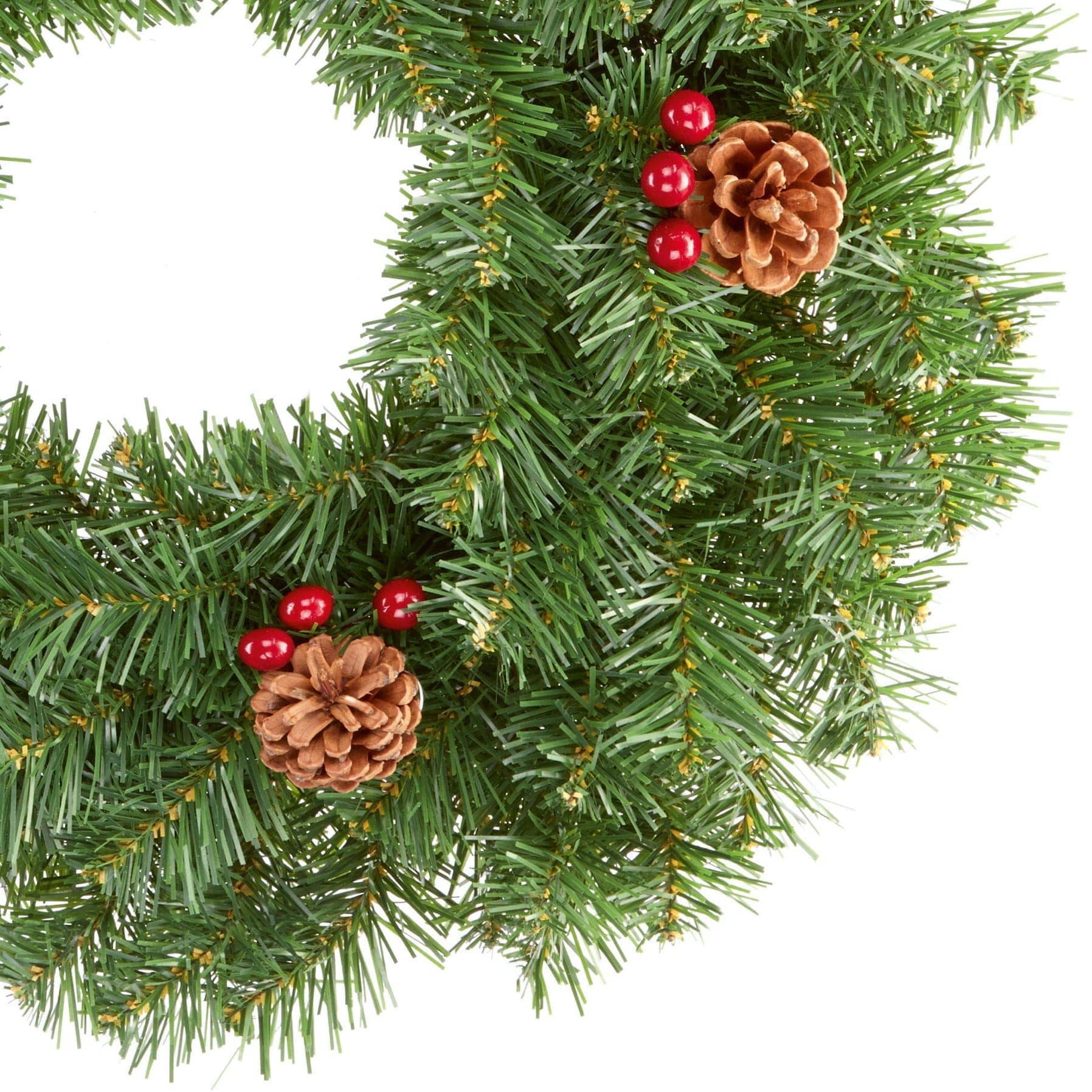 Natural Pine Wreath W/ Berries & Cones (50 cm)