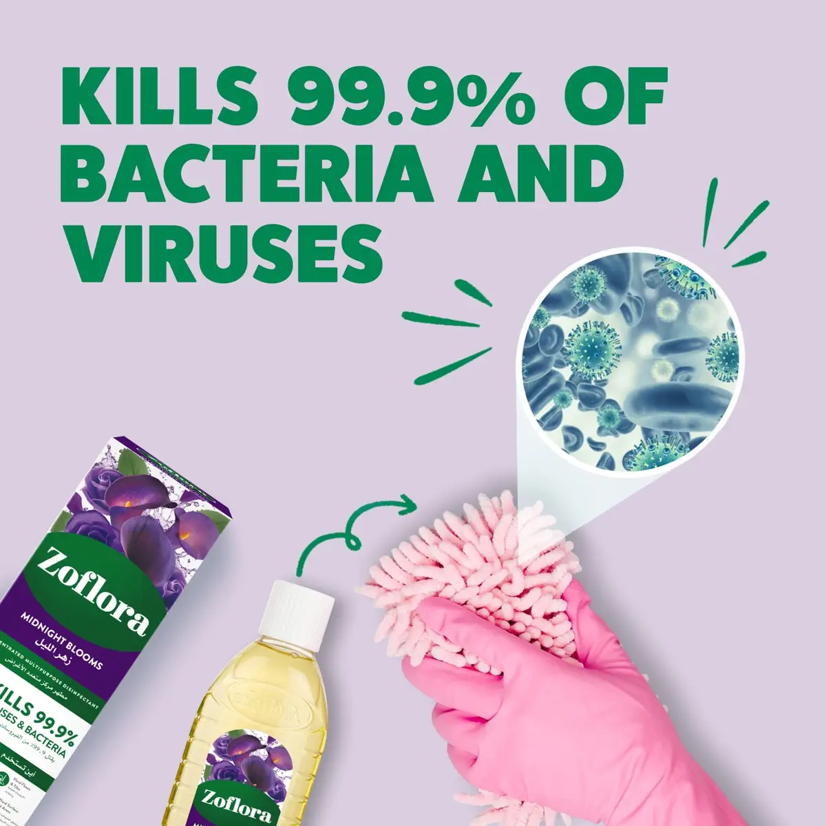 Zoflora Concentrated Multi-Purpose Disinfectant (Midnight Bloom, 250 ml)