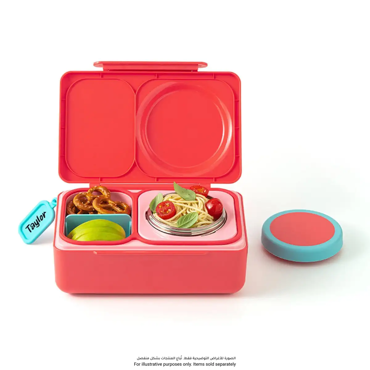 OmieLife Bento Box W/Insulated Thermos & Ice Pack (350 ml, Cherry Pink)