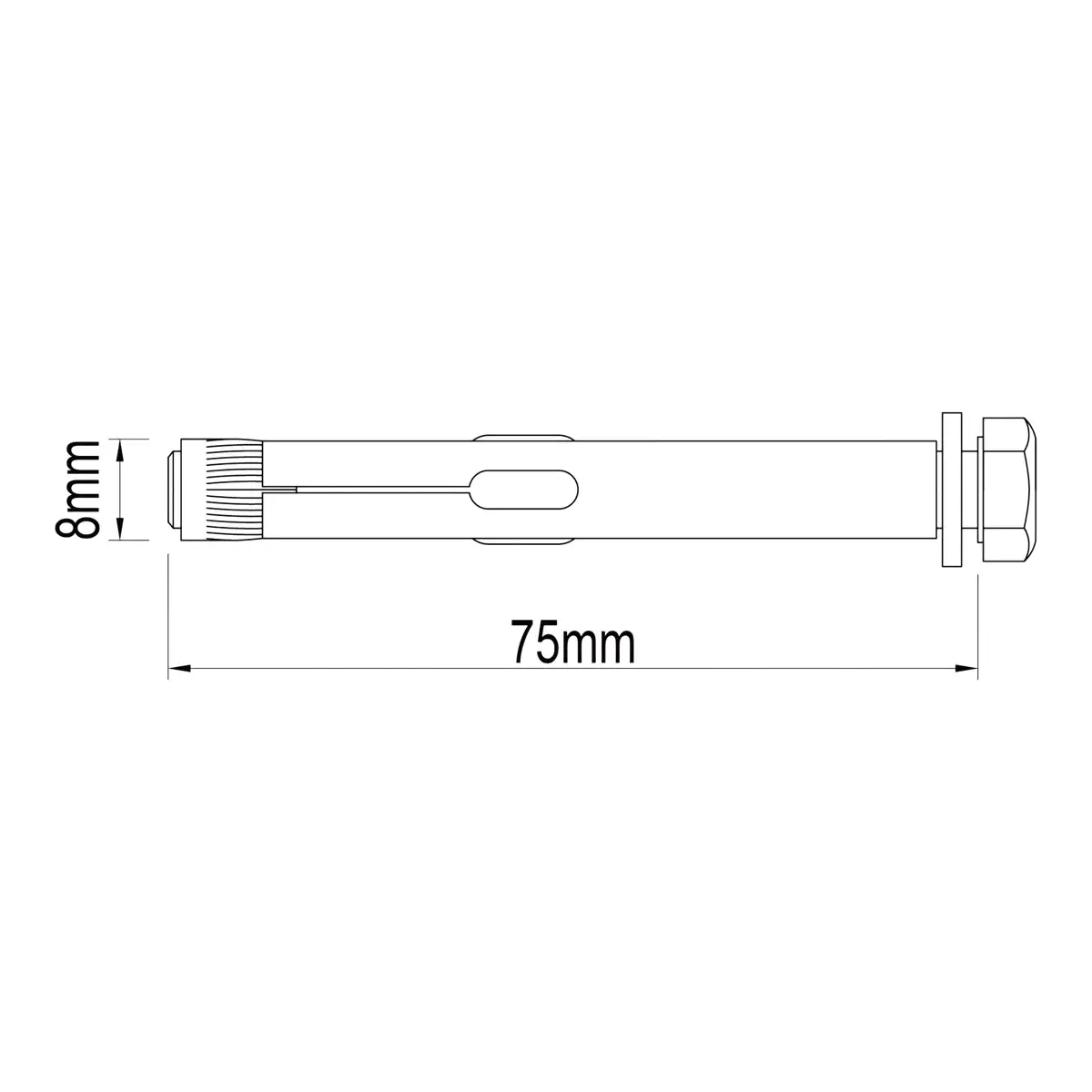 طقم مراسي بأكمام من الصلب الكربوني المطلية بالزنك من Diall (القطر 0.8 × الطول 7.5 سم، 6 قطع)