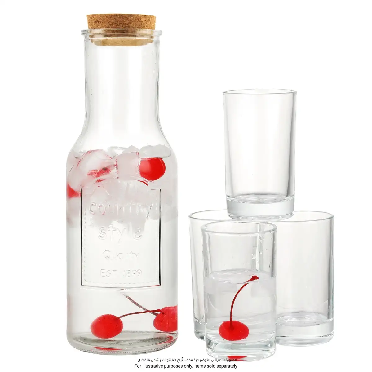 Glass Carafe & Cups Set (200 ml, 5 Pc)
