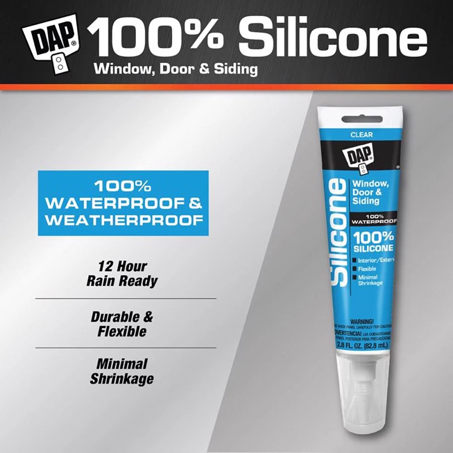 DAP Clear Door, Window & Siding Silicone Sealant (82.8 ml)